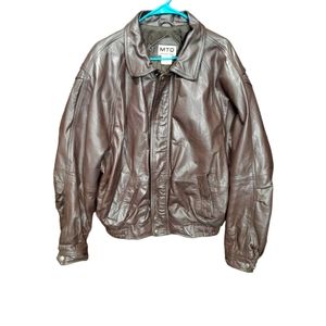 MTO International Bomber Brown Leather Jacket